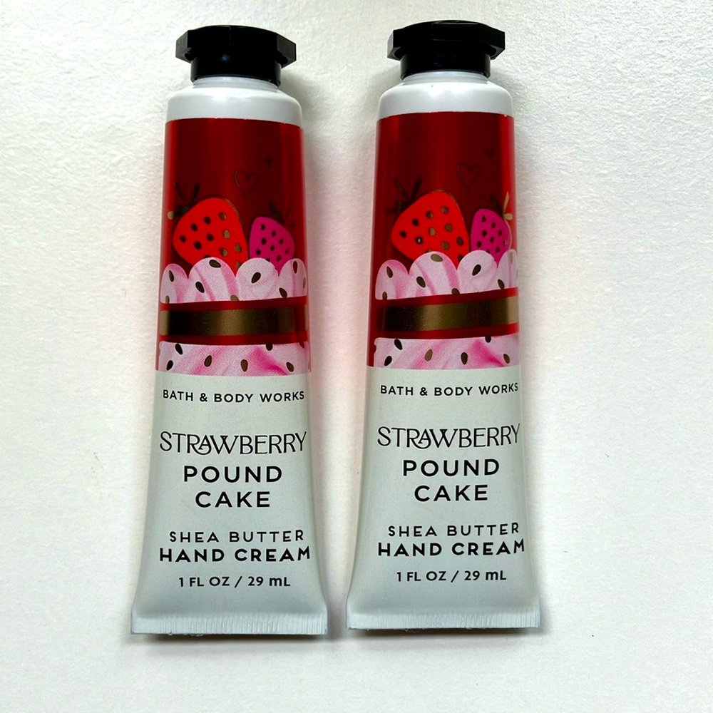 STRAWBERRY POUND CAKE HAND CREAM SET of 2 NWT